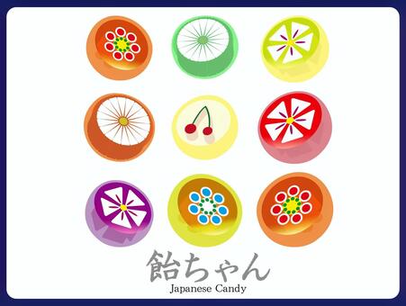 L-0205：飴ちゃん おやつ,食べ物,日本,飴,スイーツ,甘い,砂糖,お菓子のイラスト素材