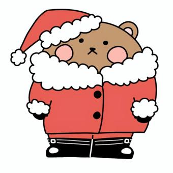 サンタのくま くま,サンタ,コスプレ,冬,クリスマス,ジングルベル,夜,仮装,キリスト,オーナメントのイラスト素材