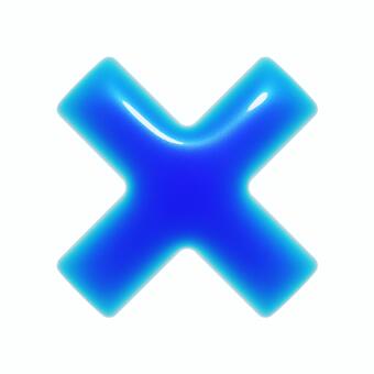 ぷっくりした青いバツの3Dアイコン バツ,アイコン,3d,立体,不正解,マーク,可愛い,フェミニン,キュート,ダメのイラスト素材