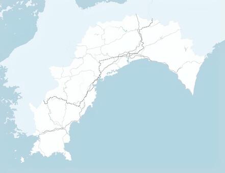 高知県のシンプルなロードマップ  高知,高知県,四国,四国地方,土佐,愛媛,徳島,道,道路,鉄道のイラスト素材