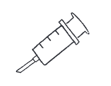 シンプルあ注射器のイラスト 注射,白,手描き,シンプル,病院のイラスト素材