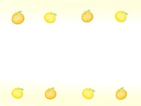 柚子のフレーム 柚子,柑橘類,フレーム,背景,壁紙,黄色,オレンジ,冬至,冬のイラスト素材