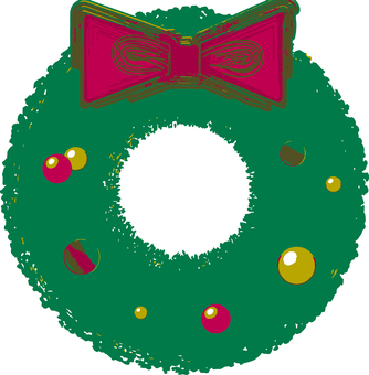 クリスマスリースのイラスト クリスマスリース,リース,クリスマス,xmas,冬,冬イラスト,12月,ホリデー,クリスマス飾り,装飾のイラスト素材