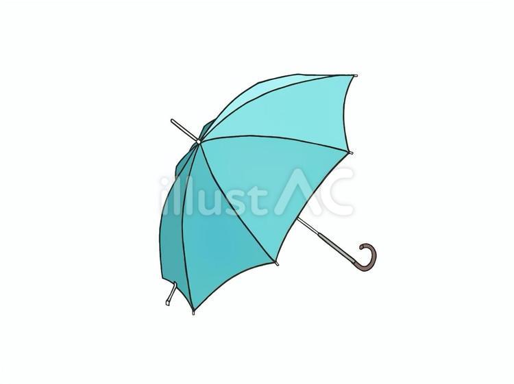 雨の日(梅雨)に指す水色の傘(カサ) 傘,雨,梅雨のイラスト素材