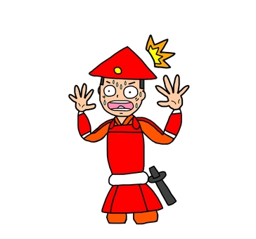 驚いた戦国時代の足軽 足軽,侍,武士,鎧武者,戦士,兵士,日本,和風,歴史,日本史のイラスト素材