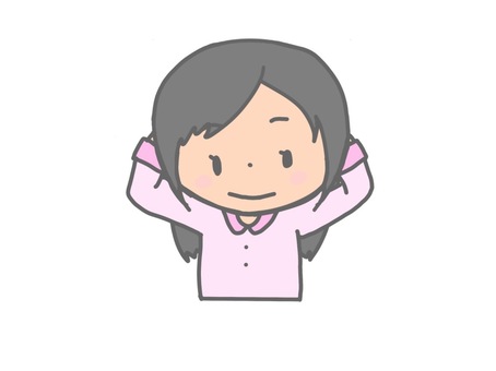 Girl with her hands behind her head, black hair version, girl, girl, black hair, JPG and PNG