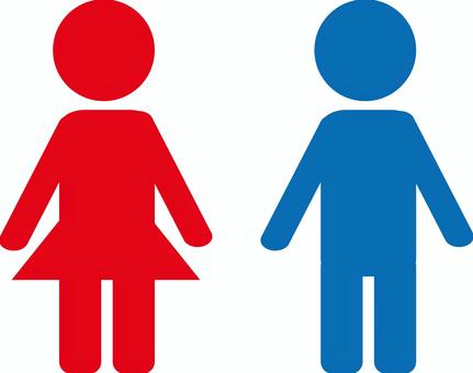 トイレマーク　男女 トイレ,化粧室,人,シルエット,男性マーク,女性マーク,トイレマーク,人物アイコン,便所,公衆トイレのイラスト素材
