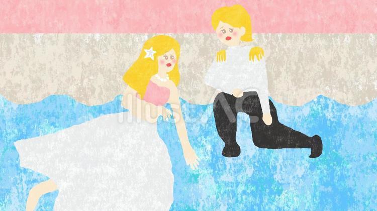 人魚姫の絵本の世界♪page7 女性,王子様,海のイラスト素材