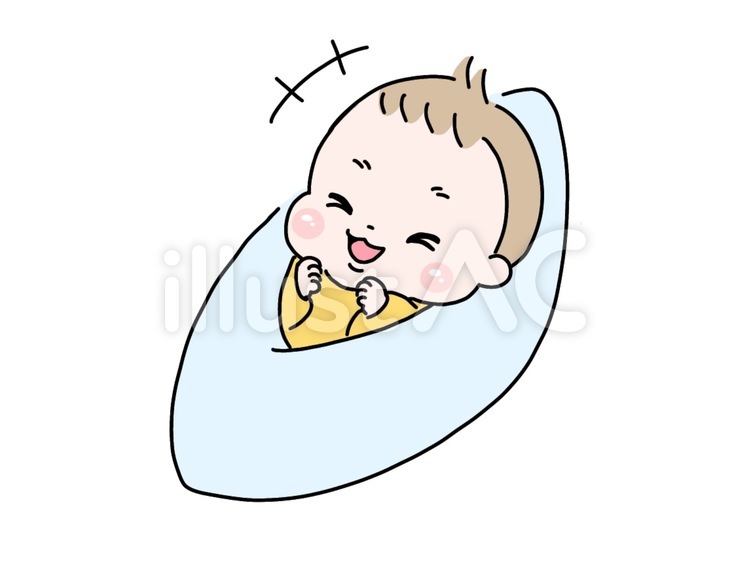 おくるみ赤ちゃん(ニコニコ) 赤ちゃん,ベビー,にこにこのイラスト素材