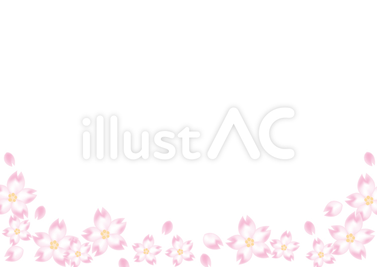 桜フレーム・白背景 背景イメージ,背景素材,メッセージカードのイラスト素材