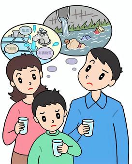 水問題・有害物質等による水質汚染 水問題,水質汚染,水資源,水源,不純物,有害物質,排水,環境問題,健康問題,社会問題のイラスト素材