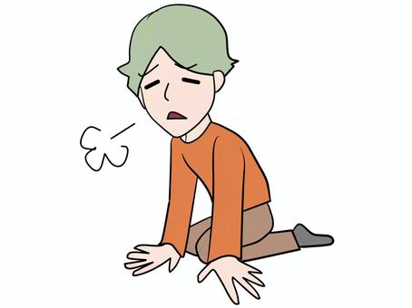 ため息をつく男性 ため息,疲れる,男性,はあ,座り込む,疲れた,ぐったり,男,男子,膝をつくのイラスト素材