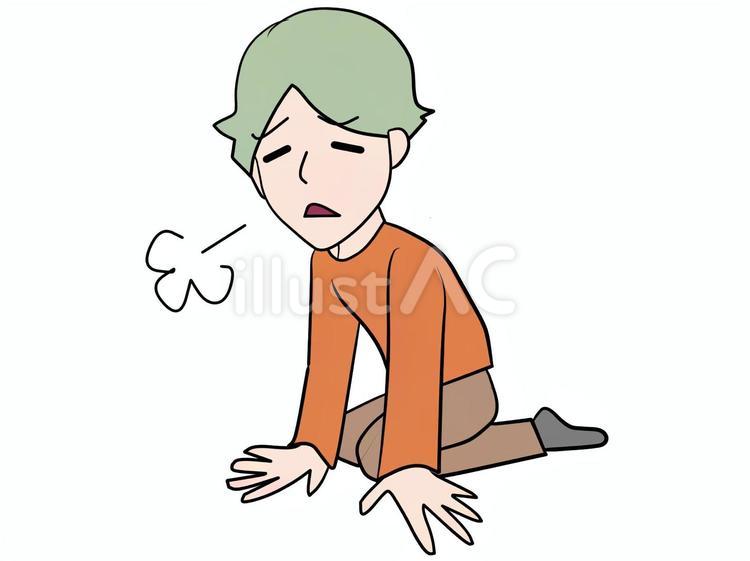 ため息をつく男性 ため息,疲れる,男性のイラスト素材