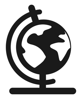 地球儀のアイコン 黒 地球儀,地球,世界,グローブ,ワールド,地図,グローバル,国際,海外,世界観のイラスト素材