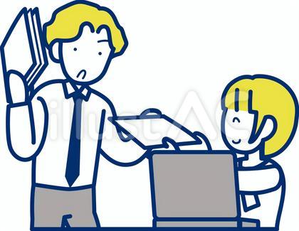 書類を渡す男性と受け取る女性5