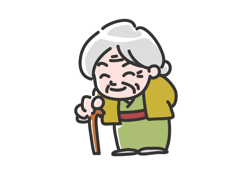 Illustration, grandmother, old man, wife, JPG, PNG and AI