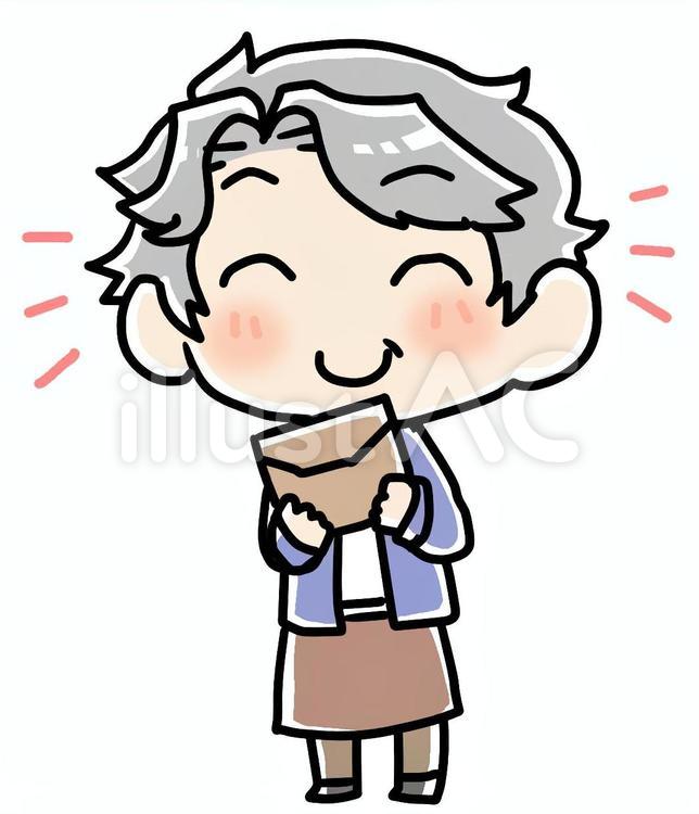 嬉しい手紙をもらうおばあちゃん 嬉しい,おばあちゃん,吉報のイラスト素材