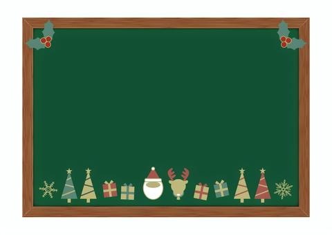 クリスマスのブラックボード 黒板,ウエルカムボード,クリスマス,飾り枠,囲み,背景,メッセージボード,案内板,木枠,柊のイラスト素材