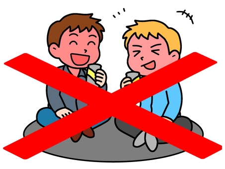 路上飲み禁止です 路上,飲み,アルコール,お酒,飲酒,男,人,禁止,規制,迷惑のイラスト素材