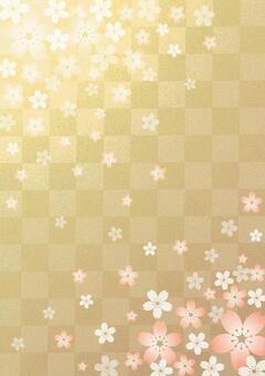 Sakura - gold leaf - grid background, JPG Sakura - gold leaf - grid background, , JPG