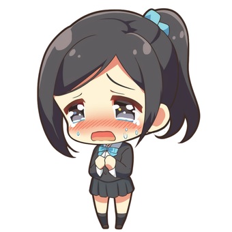 OL with black ponytail crying, , JPG and PNG