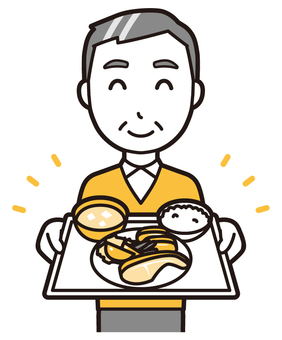 ニット中年男性(黄)-392-バスト  ニット中年男性(黄)-392-バスト 食事,おじさん,男性,中年,お父さん,パパ,シニア,ミドルエイジ,人物,かわいいのイラスト素材