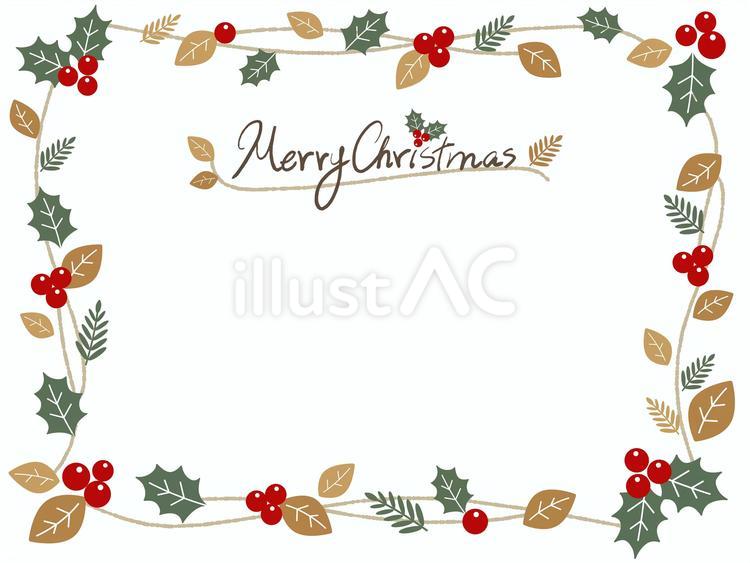 クリスマス飾りのフレーム クリスマス,メッセージカード,ポストカードのイラスト素材