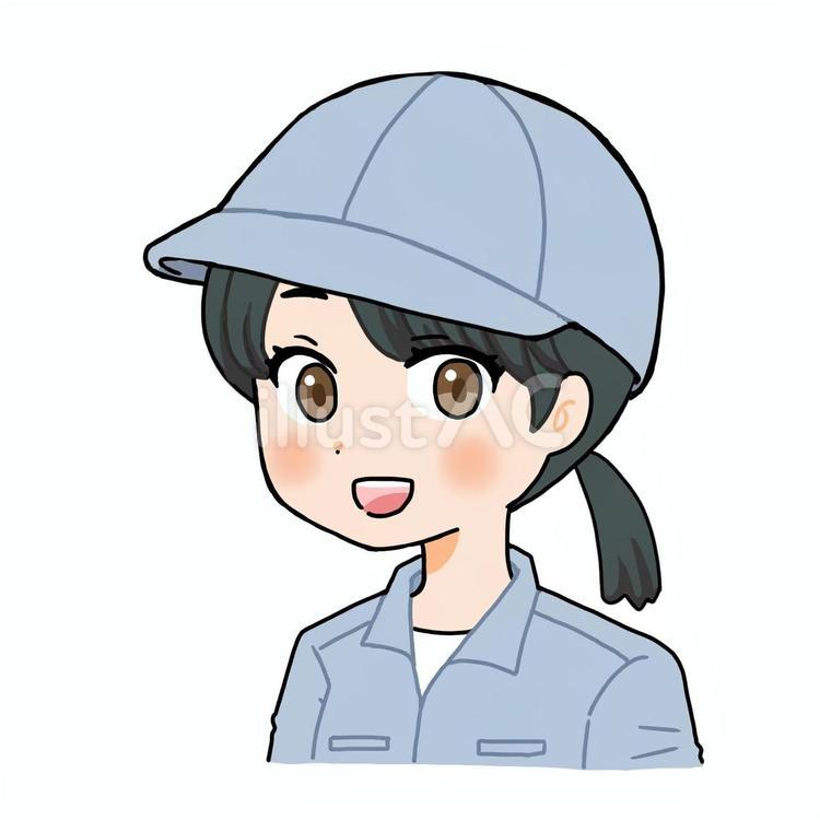 作業服と帽子をかぶっている女性 女性,作業服,帽子のイラスト素材