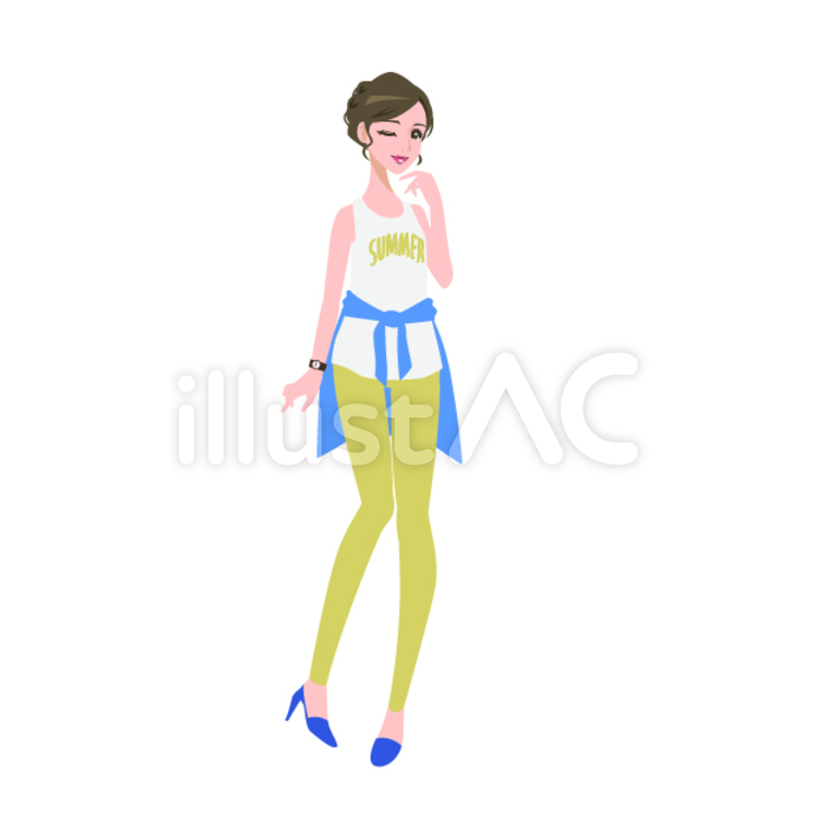 おしゃれ モデル,女性,おしゃれのイラスト素材