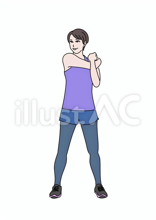work out31 運動,ストレッチ,体操のイラスト素材