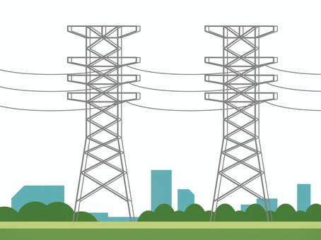 送電線 鉄塔,送電線,電力,供給,建築物,外観,生活,電気,電力供給,送電のイラスト素材