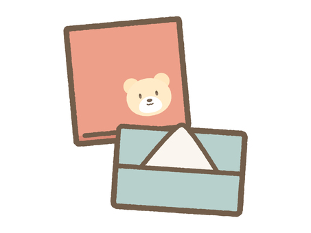 ハンカチとティッシュ｜学校の持ち物 ハンカチ,ちり紙,ティッシュ,学校,授業,持ち物,道具,教育,子ども向け,新学期のイラスト素材