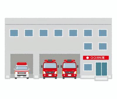 消防署 消防署,公共施設,建物,生活,暮らし,安全,火事,施設,119番,消火のイラスト素材