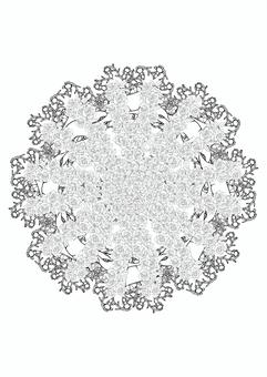 華麗な曼荼羅塗り絵 塗り絵,ぬりえ,曼荼羅,まんだら,マンダラ,線画,集中力,白黒,モノクロ,幾何学模様のイラスト素材