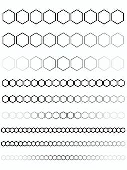 抽象的なハニカム・六角形ラインセット 六角形,幾何学,飾り罫,ライン,背景,グラデーション,パターン,抽象,ハニカム,ボーダーのイラスト素材