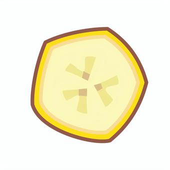 皮付きの輪切りのバナナ バナナ,スライス,切り口,輪切り,皮,果物,断面のイラスト素材