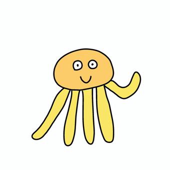 宇宙人 生き物,宇宙,宇宙人,オレンジ,シンプルのイラスト素材