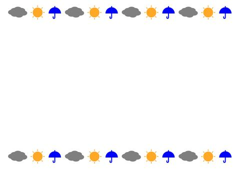 お天気アイコンのラインフレーム 晴れ,雨,曇り,天気,気象,アイコン,ライン,フレーム,枠,イラストのイラスト素材