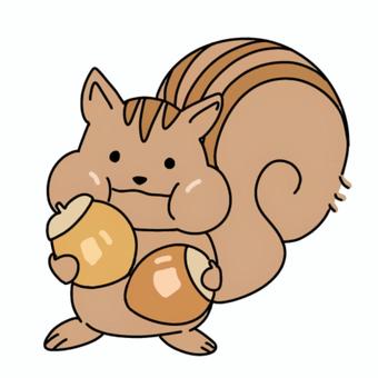 もぐもぐリスくん どんぐり,食べ物,秋,木のみ,食事,もぐもぐ,ごはん,リス,動物,ほっぺのイラスト素材
