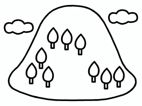 山 山,地形,木々,森,風景,田舎,イラストのイラスト素材