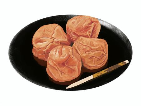 梅干(用竹串), JPG 和 PNG 梅干(用竹串), 幹梅, 竹扦, 夏天, JPG 和 PNG