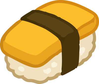 たまごのお寿司 寿司,酢飯,ご飯,ライス,高級,ランチ,ディナー,ベクター,たまご,卵のイラスト素材