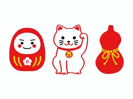 Illustration, lucky goods, lunar month, lucky cat, 