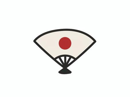 手描きの日の丸の扇子のイラスト 扇子,日の丸,日本,正月,1月,元旦,イベント,冬,素材,手描きのイラスト素材