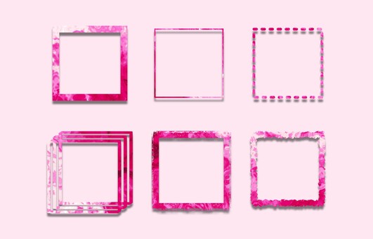 Illustration, pink, frame, square, 