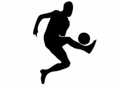 サッカーシルエットイラスト サッカー,スポーツ,シルエット,人物,競技,球技,デザイン,グラフィック,白背景,白バックのイラスト素材