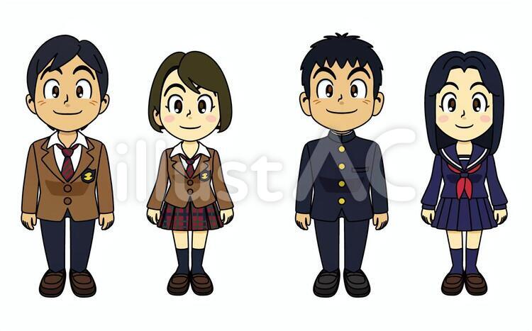 学生-I001 学生,男子学生,女子学生のイラスト素材