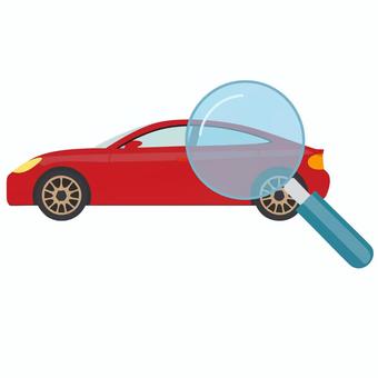 自動車の査定 査定,自動車,売却,中古車,買取,虫眼鏡のイラスト素材
