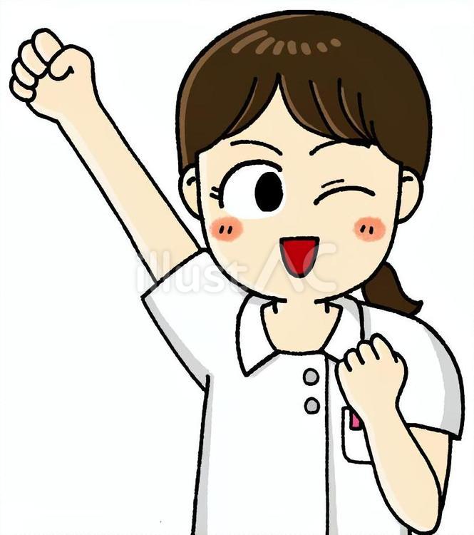 応援する看護師 看護師,看護婦,ナースのイラスト素材