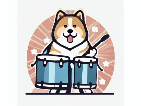 Dog playing percussion 25, percussion instrument, dog, tiny, JPG and PNG